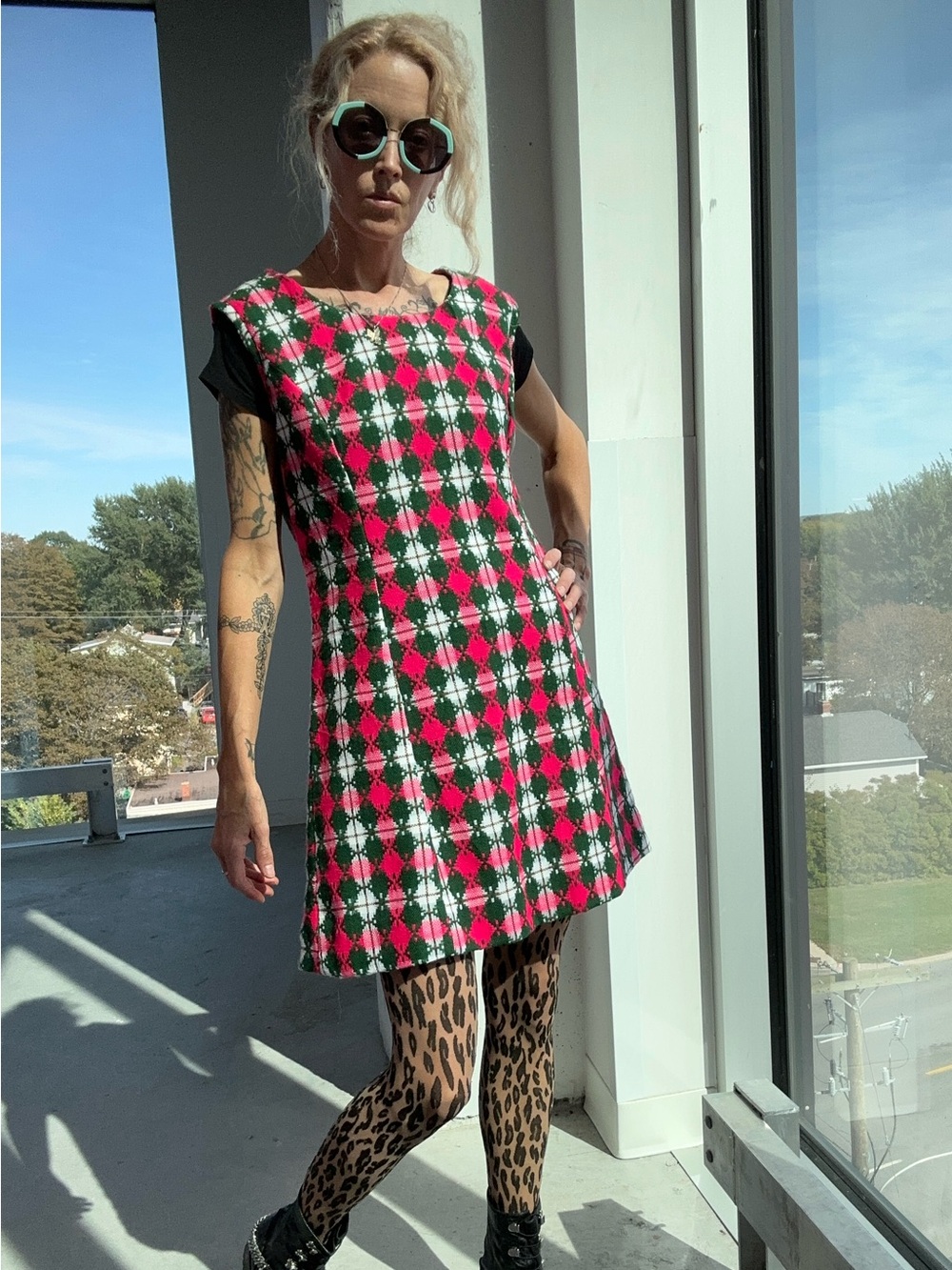 Vintage 1960s Woven Mini Twiggy Dress